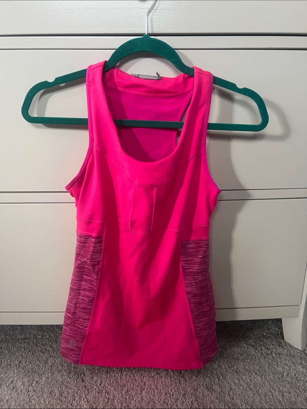 Athleta hot pink Racerback pocket tank small
